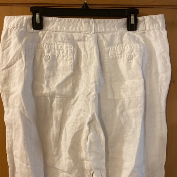 Ann Taylor Loft Linen Straight Leg Pants White Size 10 - Picture 6 of 9